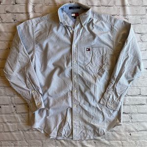 Tommy Hilfiger Long Sleeve Button Down Large-Logo Men’s Small